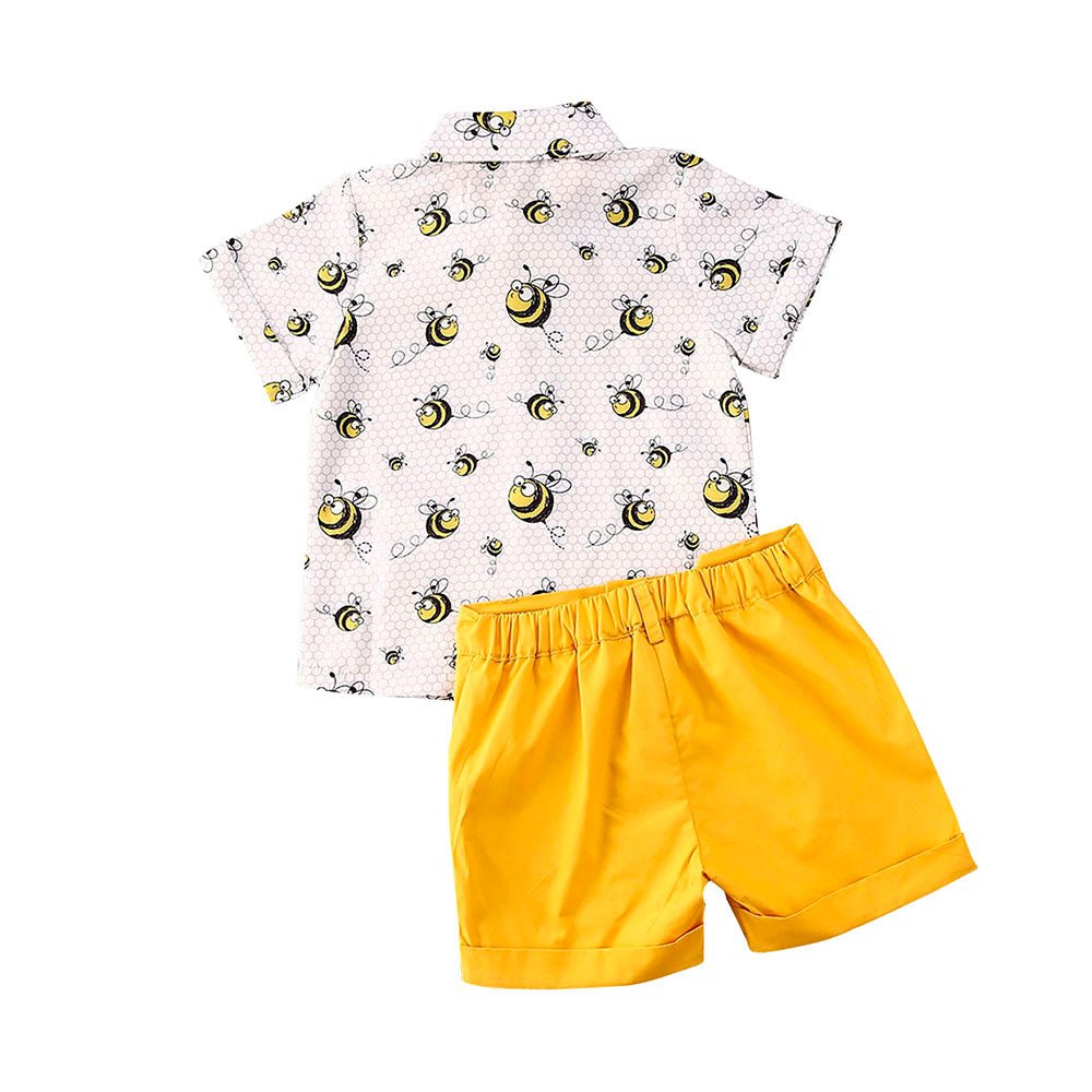 Honeybee Yellow Shorts Toddler Set - Wearebambino - 2T - Honeybee Yellow Shorts Toddler Set