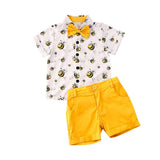 Honeybee Yellow Shorts Toddler Set - Wearebambino - 2T - Honeybee Yellow Shorts Toddler Set