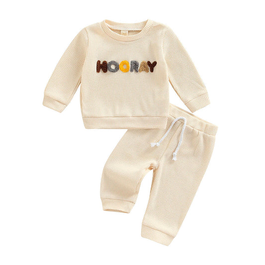 Hooray Waffle Baby Set - Wearebambino - 0 - 3 M - Hooray Waffle Baby Set