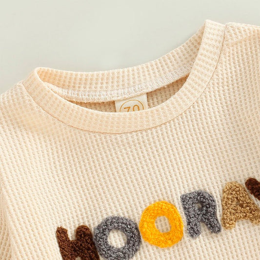 Hooray Waffle Baby Set - Wearebambino - 0 - 3 M - Hooray Waffle Baby Set