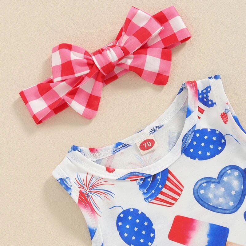 Independence Day Sleeveless Baby Set - Wearebambino - 0 - 3 M - Independence Day Sleeveless Baby Set