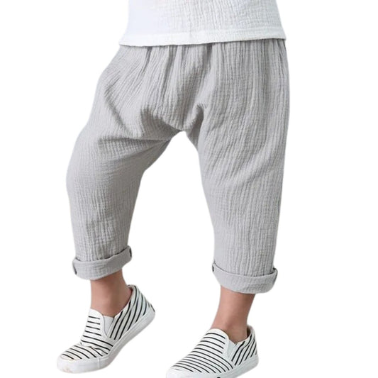 Kids Linen Pants - Wearebambino - Gray - 2T - Kids Linen Pants