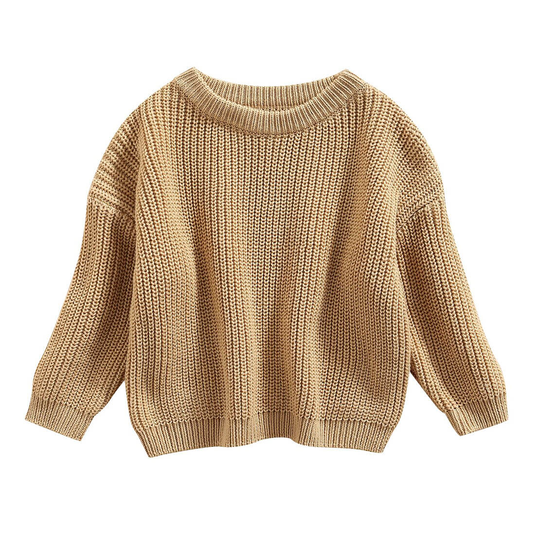 Knitted Solid Sweater - Wearebambino - Khaki - 3 - 6 M - Knitted Solid Sweater