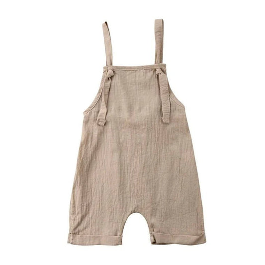 Knot Linen Baby Romper - Wearebambino - 3 - 6 M - Knot Linen Baby Romper