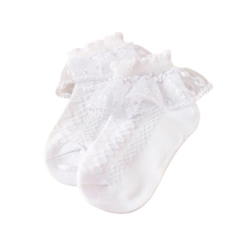 Lace Dance Socks - Wearebambino - White - 0 - 6 M - Lace Dance Socks