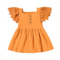 Lace Solid Party Baby Dress - Wearebambino - Orange - 0 - 3 M - Lace Solid Party Baby Dress