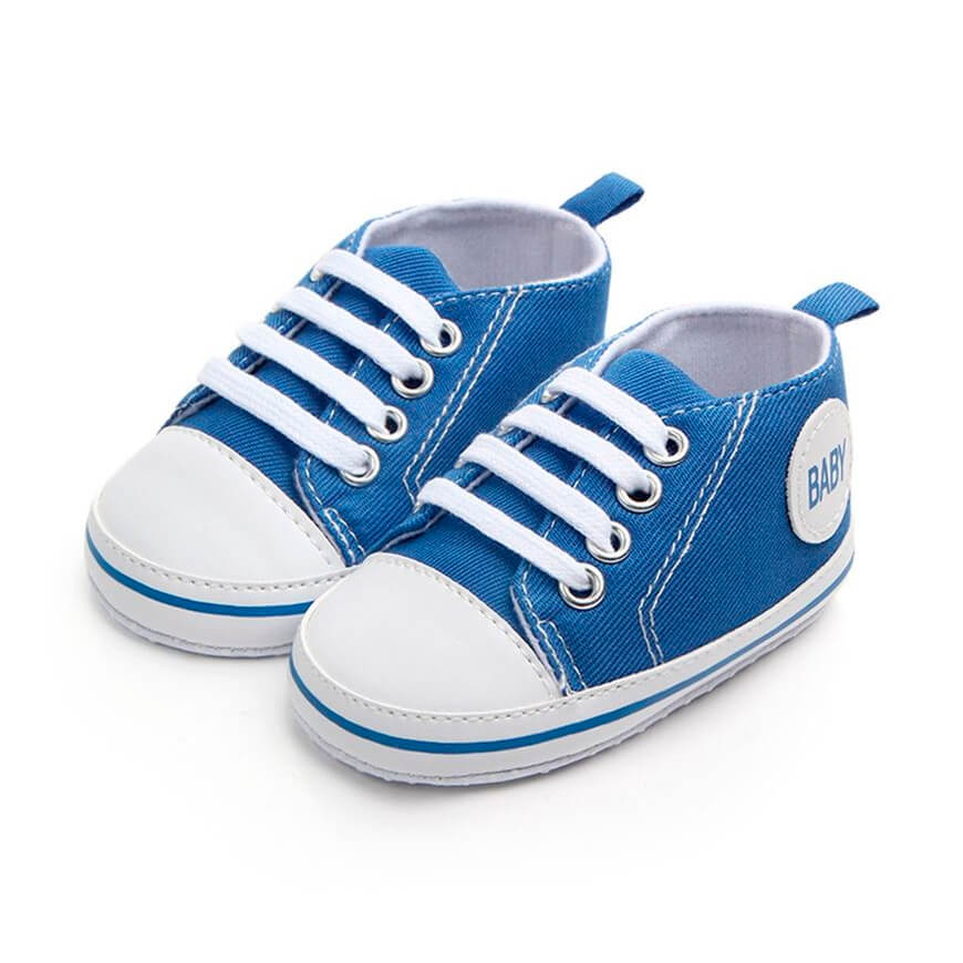 Lace Up Baby Sneakers - Wearebambino - Blue - 1 - Lace Up Baby Sneakers