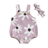 Lavender Floral Baby Romper - Wearebambino - 0 - 3 M - Lavender Floral Baby Romper