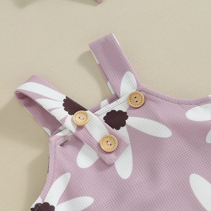 Lavender Floral Baby Romper - Wearebambino - 0 - 3 M - Lavender Floral Baby Romper