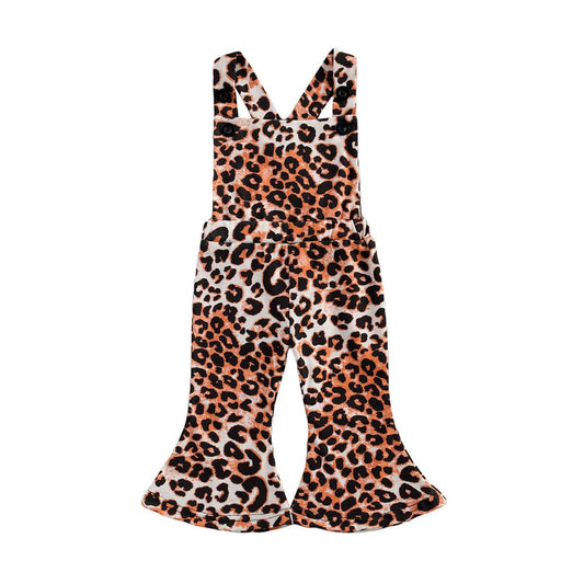 Leopard Flare Bottom Baby Jumpsuit - Wearebambino - 3 - 6 M - Leopard Flare Bottom Baby Jumpsuit