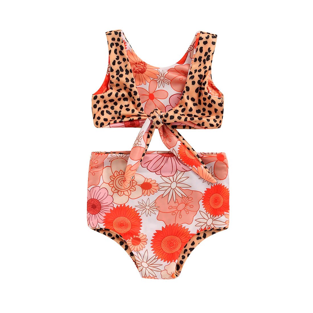 Leopard Floral Toddler Swimsuit - Wearebambino - 9 - 12 M - Leopard Floral Toddler Swimsuit