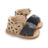 Leopard Leather Crossover Baby Sandals - Wearebambino - 1 - Leopard Leather Crossover Baby Sandals