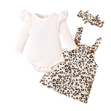 Leopard Overall Dress Baby Set - Wearebambino - 0 - 3 M - Leopard Overall Dress Baby Set