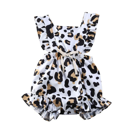 Leopard Ruffled Baby Romper - Wearebambino - 3 - 6 M - Leopard Ruffled Baby Romper