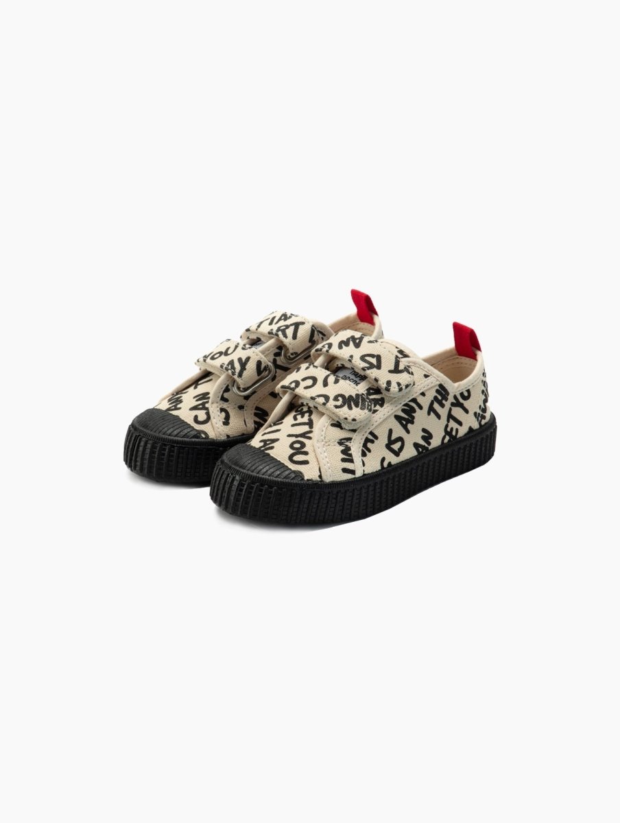 Letters Printed Canvas Shoes - Wearebambino - Letters Print - US 6C | EU 22 - Letters Printed Canvas Shoes