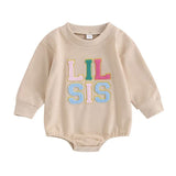 Lil Sis Beige Baby Bodysuit - Wearebambino - 0 - 3 M - Lil Sis Beige Baby Bodysuit