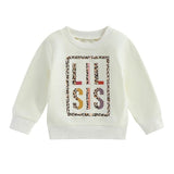 Lil Sis Leopard Baby Sweatshirt - Wearebambino - 3 - 6 M - Lil Sis Leopard Baby Sweatshirt