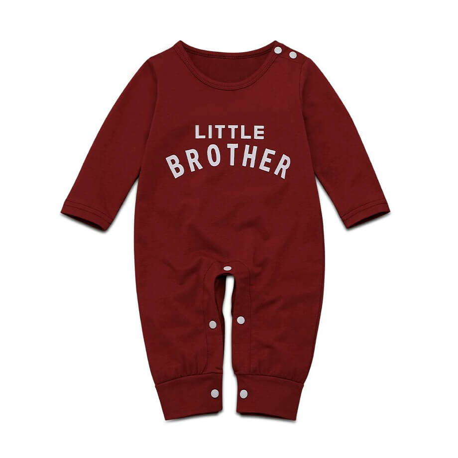 Little Brother Baby Jumpsuit - Wearebambino - Red - 0 - 3 M - Little Brother Baby Jumpsuit