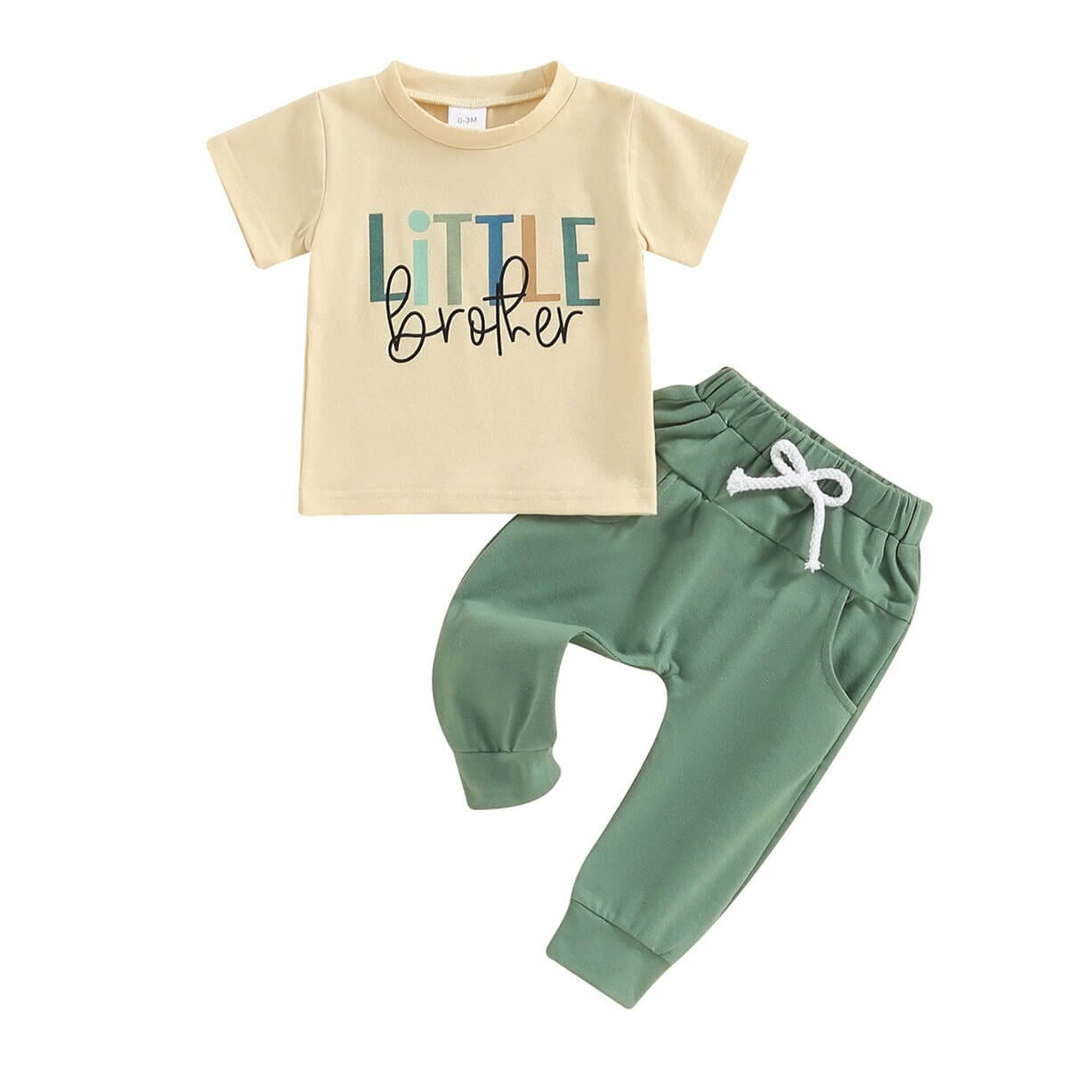 Little Brother Green Pants Baby Set - Wearebambino - 0 - 3 M - Little Brother Green Pants Baby Set