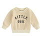 Little Dude Baby Sweatshirt - Wearebambino - Beige - 3 - 6 M - Little Dude Baby Sweatshirt