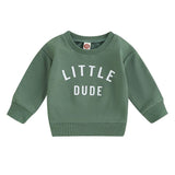 Little Dude Baby Sweatshirt - Wearebambino - Green - 3 - 6 M - Little Dude Baby Sweatshirt