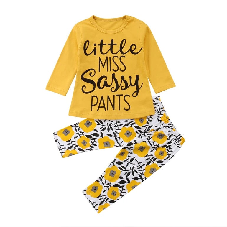 Little Miss Sassy Pajama Baby Set - Wearebambino - 6 - 9 M - Little Miss Sassy Pajama Baby Set