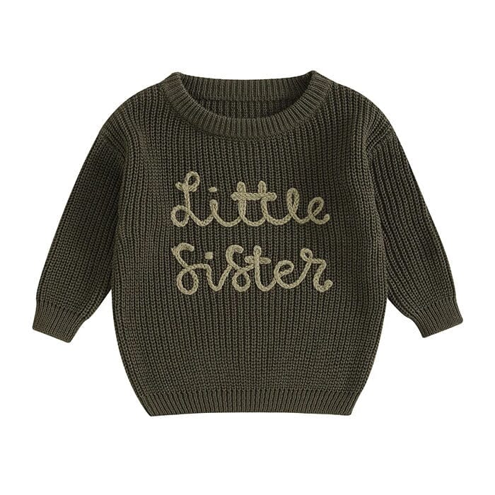 Little Sister Knitted Baby Sweater - Wearebambino - Green - 0 - 3 M - Little Sister Knitted Baby Sweater