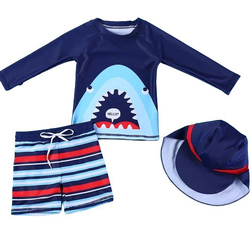 Little Swimmer's Two - Piece: Toddler Splash Gear - Wearebambino - Navy - 3Y (100cm - 39.5in) - Little Swimmer's Two - Piece: Toddler Splash Gear