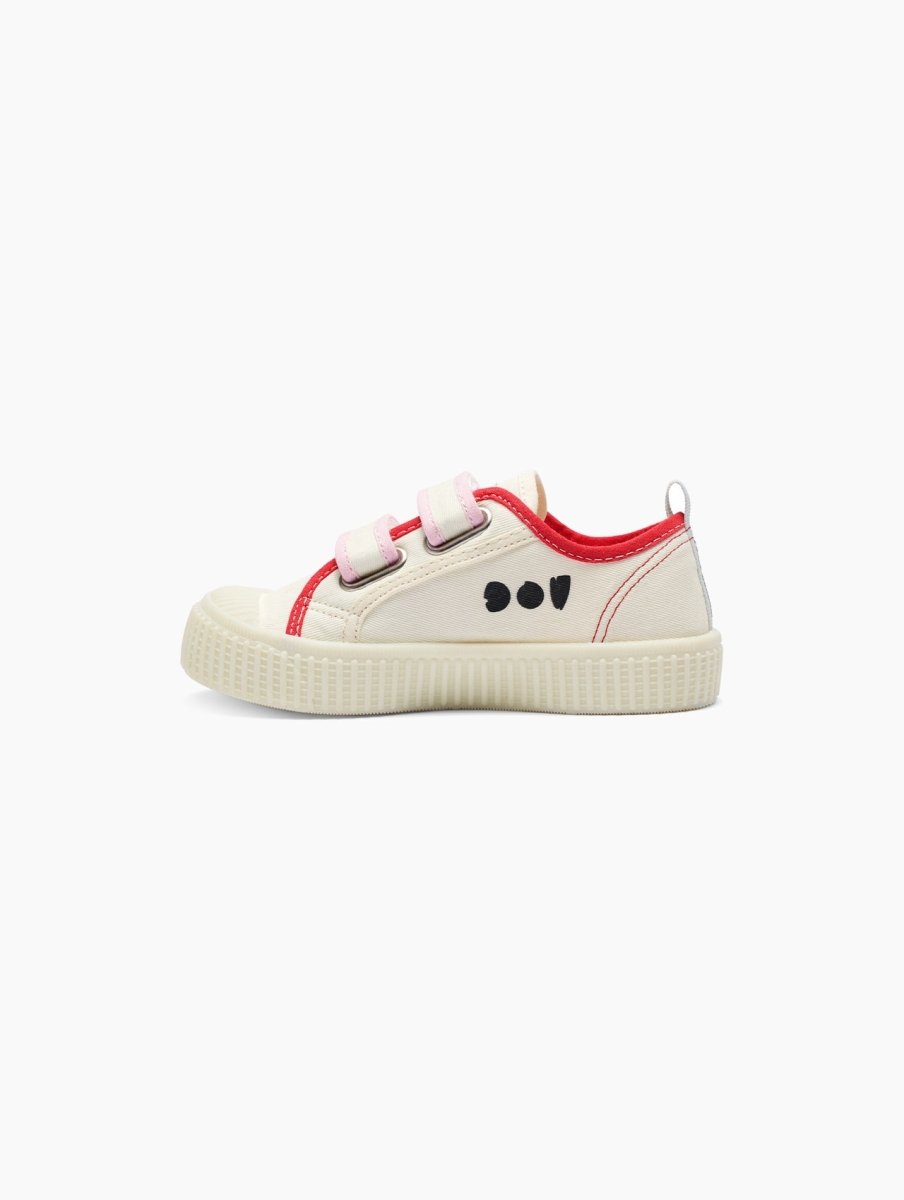 Lollipop Canvas Shoes - Wearebambino - White with pink - US 6C | EU 22 - Lollipop Canvas Shoes