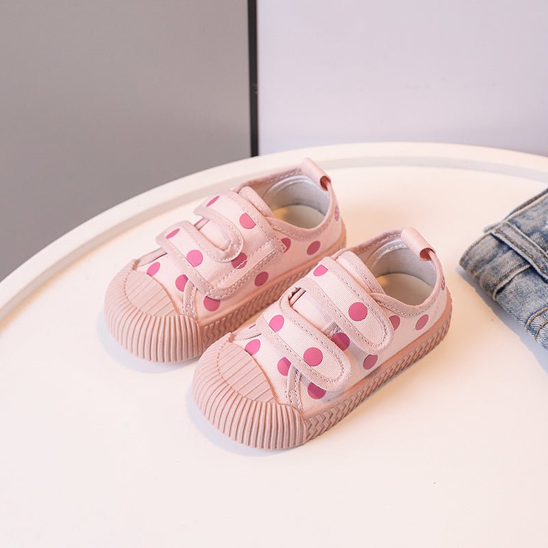 Lollipop Polka Dots Canvas Shoes - Wearebambino - Brown - US 6C | EU 22 - Lollipop Polka Dots Canvas Shoes