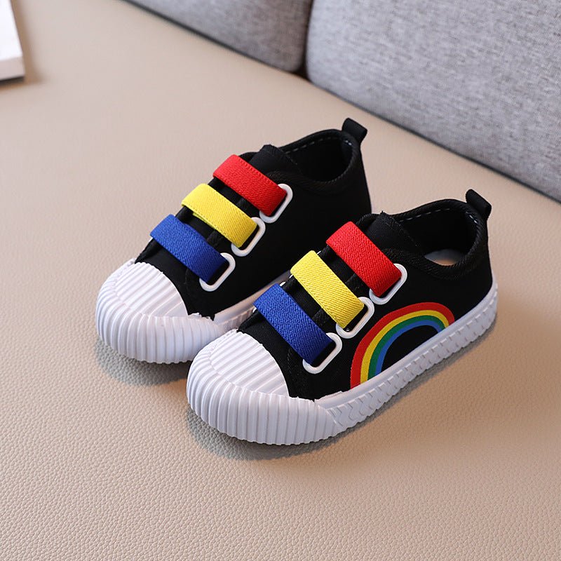 Lollipop Rainbow Canvas Shoes - Wearebambino - Pink - US 6C | EU 22 - Lollipop Rainbow Canvas Shoes