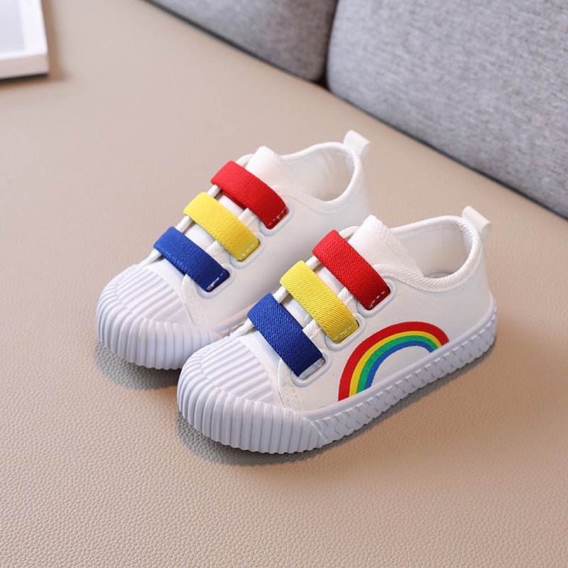 Lollipop Rainbow Canvas Shoes - Wearebambino - Pink - US 6C | EU 22 - Lollipop Rainbow Canvas Shoes