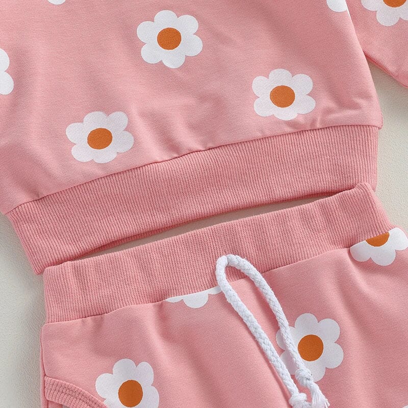 Long Sleeve Daisy Baby Set - Wearebambino - Brown - 3 - 6 M - Long Sleeve Daisy Baby Set