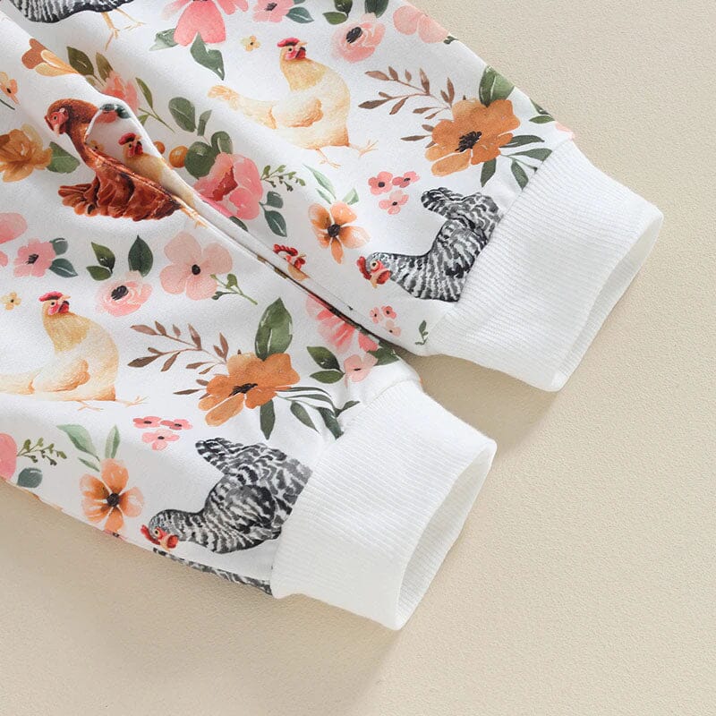 Long Sleeve Floral Chick Baby Set - Wearebambino - 3 - 6 M - Long Sleeve Floral Chick Baby Set