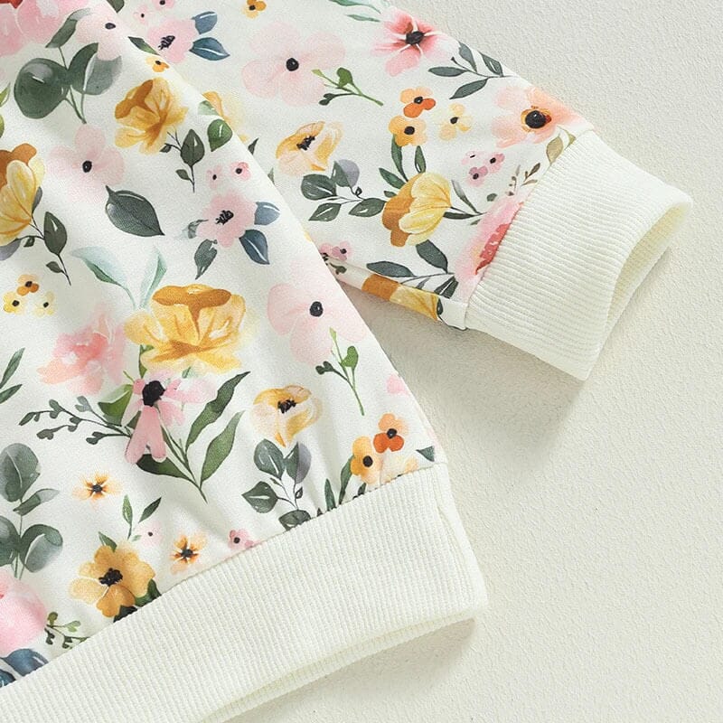 Long Sleeve Flowers Baby Set - Wearebambino - 9 - 12 M - Long Sleeve Flowers Baby Set