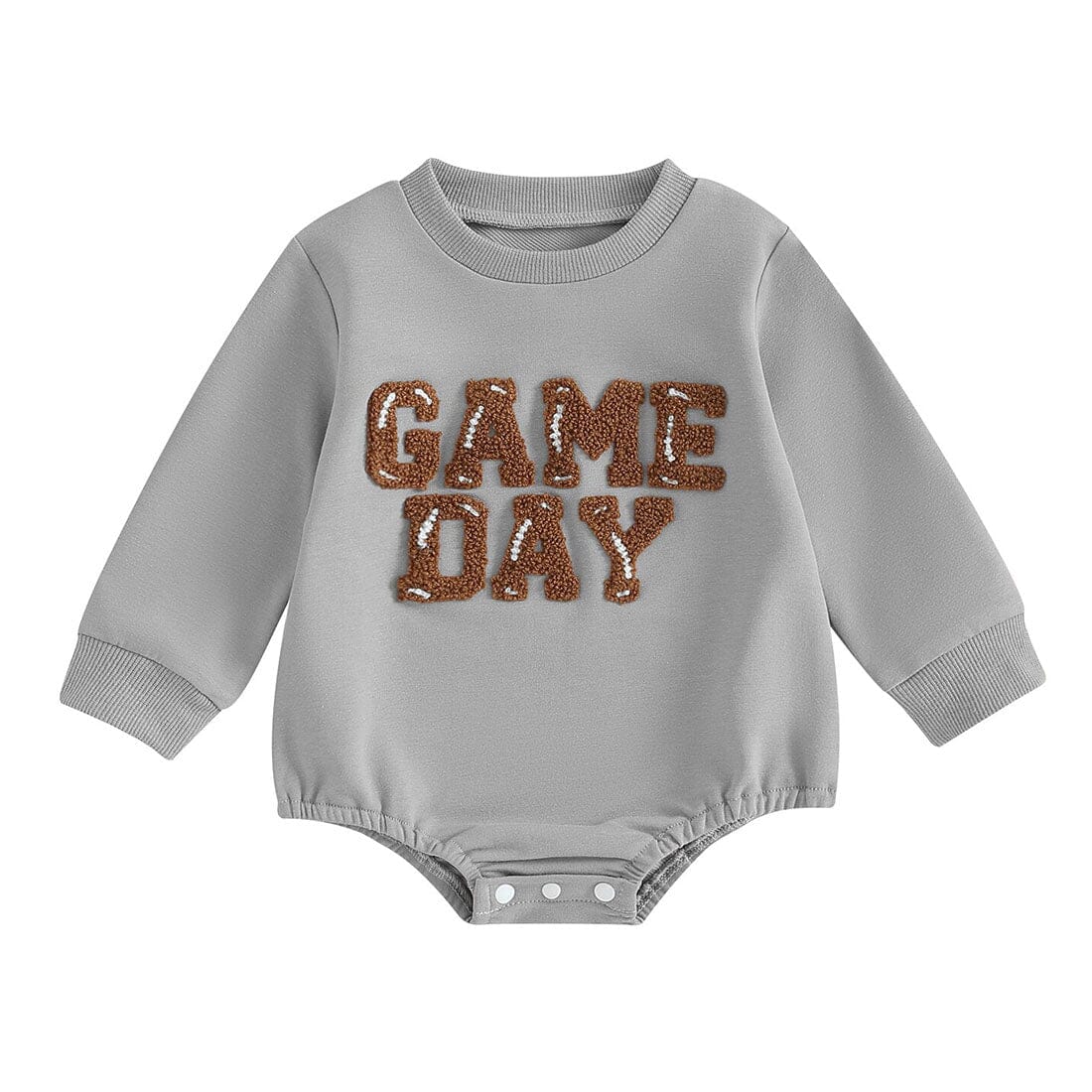 Long Sleeve Game Day Baby Bodysuit - Wearebambino - Gray - 0 - 3 M - Long Sleeve Game Day Baby Bodysuit