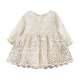 Long Sleeve Lace Baby Dress - Wearebambino - 0 - 3 M - Long Sleeve Lace Baby Dress