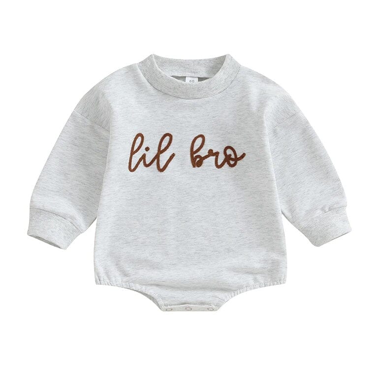 Long Sleeve Lil Bro Baby Bodysuit - Wearebambino - 0 - 3 M - Long Sleeve Lil Bro Baby Bodysuit