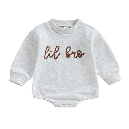 Long Sleeve Lil Bro Baby Bodysuit - Wearebambino - 0 - 3 M - Long Sleeve Lil Bro Baby Bodysuit