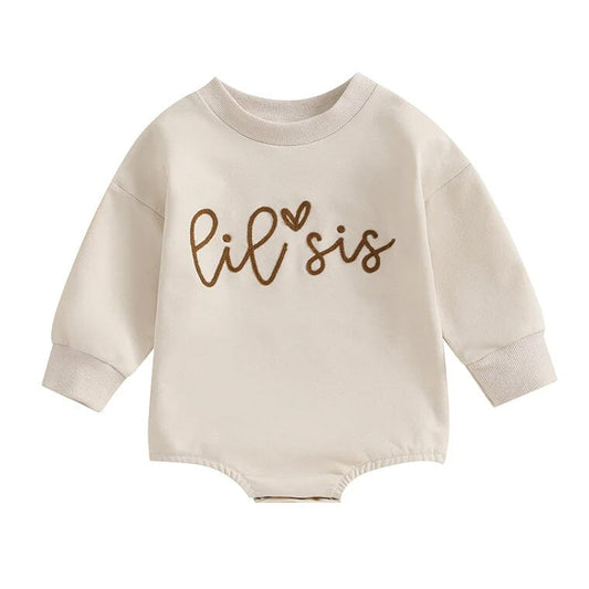 Long Sleeve Lil Sis Baby Bodysuit - Wearebambino - 0 - 3 M - Long Sleeve Lil Sis Baby Bodysuit