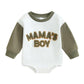 Long Sleeve Mama's Boy Baby Bodysuit - Wearebambino - Green - 0 - 3 M - Long Sleeve Mama's Boy Baby Bodysuit