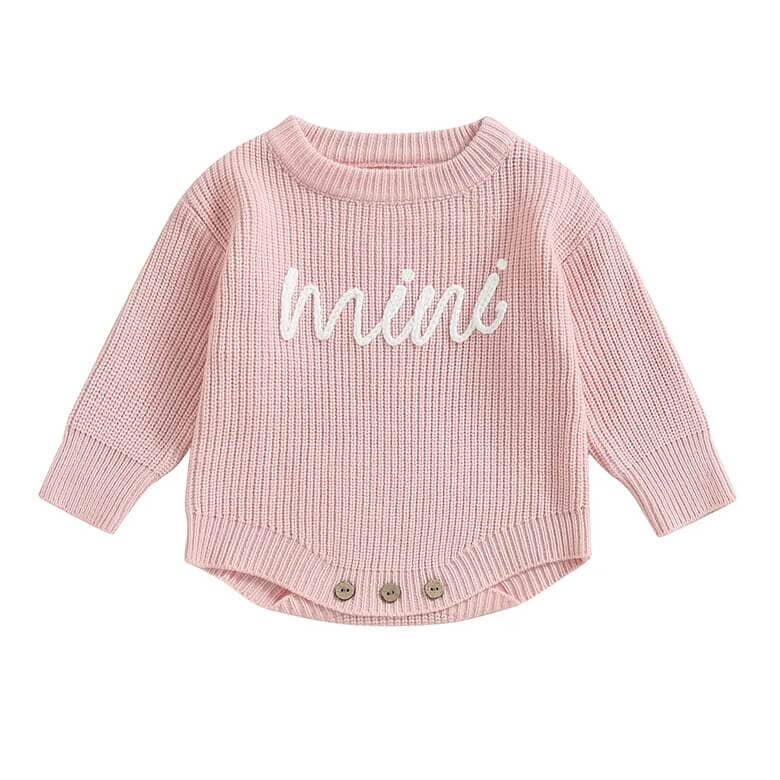 Long Sleeve Mini Knitted Baby Romper - Wearebambino - Pink - 0 - 3 M - Long Sleeve Mini Knitted Baby Romper