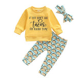 Long Sleeve Nacho Type Baby Set - Wearebambino - 3 - 6 M - Long Sleeve Nacho Type Baby Set