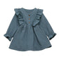 Long Sleeve Ruffled Toddler Dress - Wearebambino - Blue - 2T - Long Sleeve Ruffled Toddler Dress