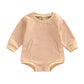 Long Sleeve Solid Baby Bodysuit - Wearebambino - Beige - 3 - 6 M - Long Sleeve Solid Baby Bodysuit