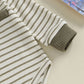 Long Sleeve Striped Waffle Baby Set - Wearebambino - Beige - 0 - 3 M - Long Sleeve Striped Waffle Baby Set