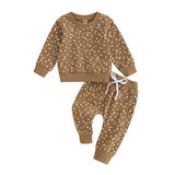 Long Sleeve Taupe Blossom Baby Set - Wearebambino - 3 - 6 M - Long Sleeve Taupe Blossom Baby Set