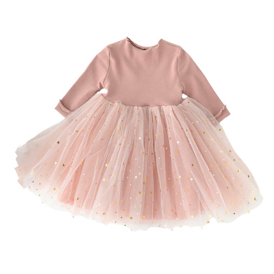 Long Sleeve Tulle Baby Dress - Wearebambino - 3 - 6 M - Long Sleeve Tulle Baby Dress