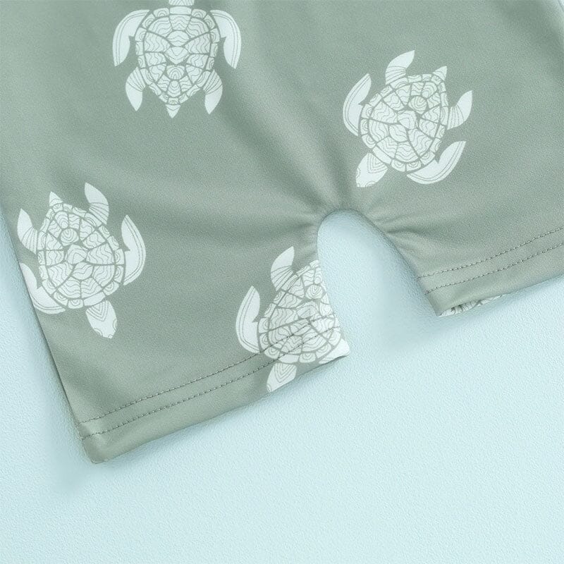 Long Sleeve Turtle Zipper Baby Swimsuit - Wearebambino - 0 - 3 M - Long Sleeve Turtle Zipper Baby Swimsuit