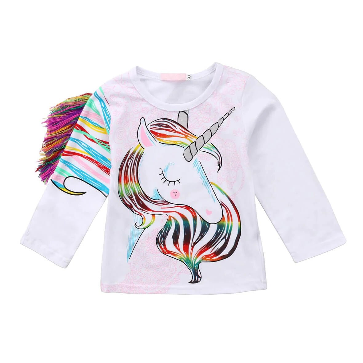 Long Sleeve Unicorn Tassel Toddler Top - Wearebambino - 2T - Long Sleeve Unicorn Tassel Toddler Top